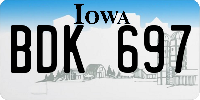 IA license plate BDK697