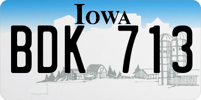 IA license plate BDK713