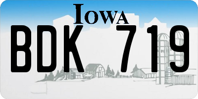 IA license plate BDK719