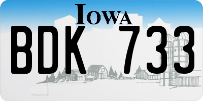 IA license plate BDK733