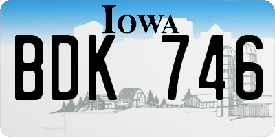 IA license plate BDK746