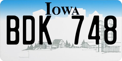 IA license plate BDK748