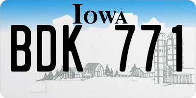 IA license plate BDK771