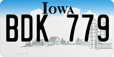 IA license plate BDK779