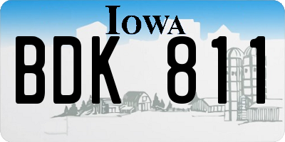 IA license plate BDK811