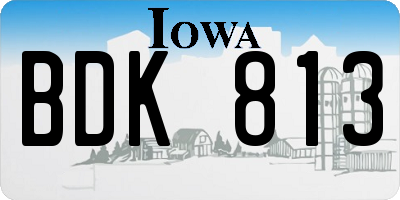 IA license plate BDK813