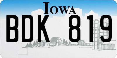 IA license plate BDK819