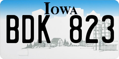IA license plate BDK823