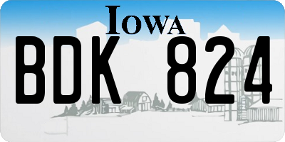 IA license plate BDK824