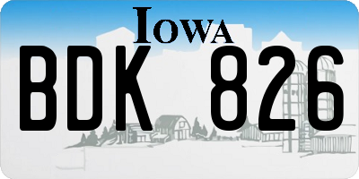 IA license plate BDK826