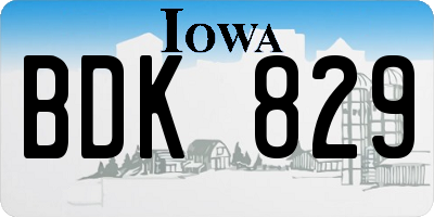 IA license plate BDK829