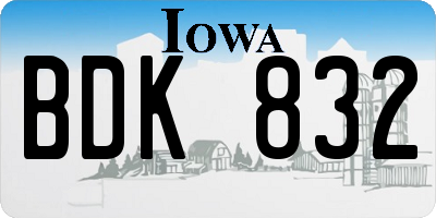 IA license plate BDK832