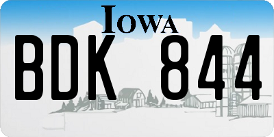IA license plate BDK844