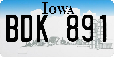 IA license plate BDK891