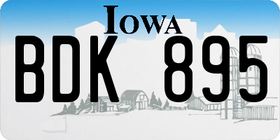 IA license plate BDK895