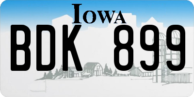 IA license plate BDK899