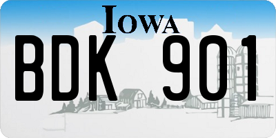 IA license plate BDK901