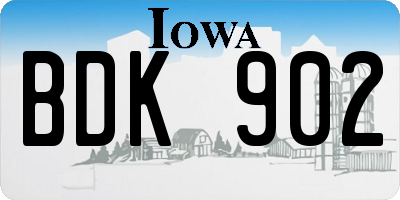 IA license plate BDK902