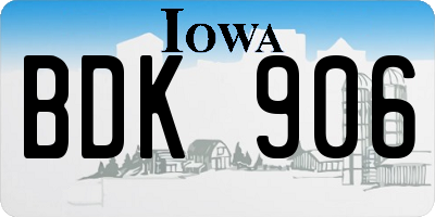 IA license plate BDK906