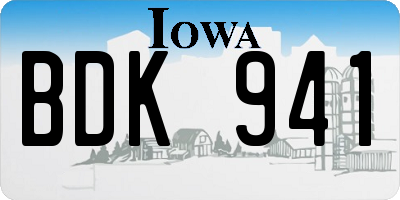 IA license plate BDK941