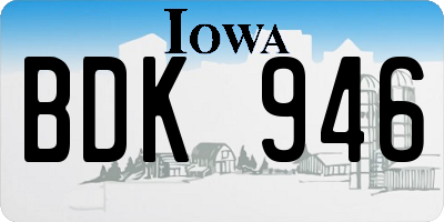 IA license plate BDK946
