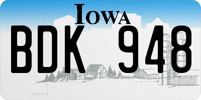 IA license plate BDK948