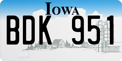 IA license plate BDK951