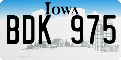 IA license plate BDK975
