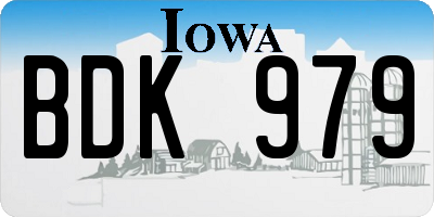 IA license plate BDK979