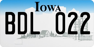 IA license plate BDL022