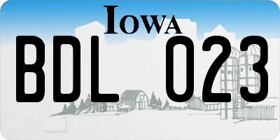 IA license plate BDL023