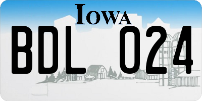 IA license plate BDL024