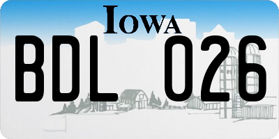 IA license plate BDL026