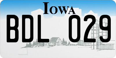 IA license plate BDL029