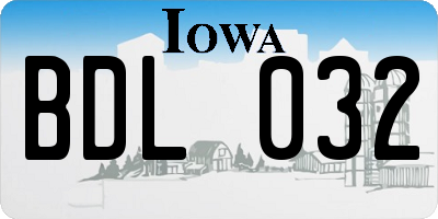 IA license plate BDL032