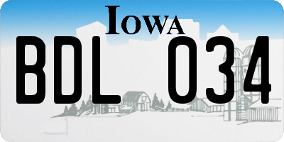 IA license plate BDL034