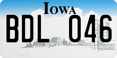 IA license plate BDL046