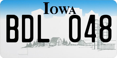 IA license plate BDL048