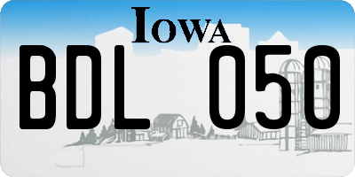 IA license plate BDL050