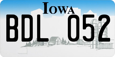 IA license plate BDL052