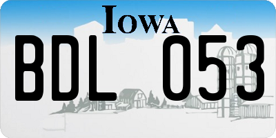 IA license plate BDL053
