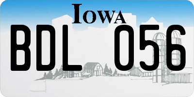IA license plate BDL056