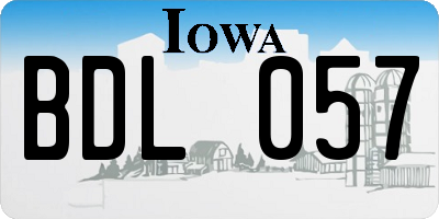 IA license plate BDL057