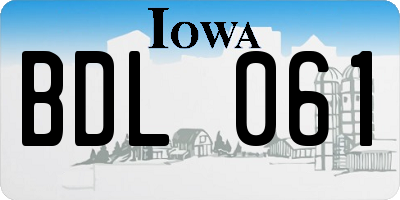 IA license plate BDL061