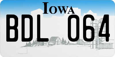 IA license plate BDL064