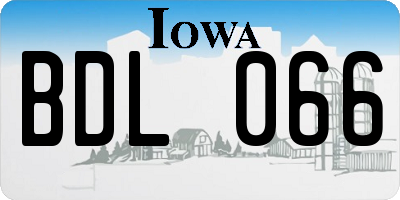 IA license plate BDL066