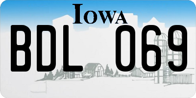 IA license plate BDL069
