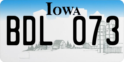 IA license plate BDL073