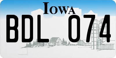 IA license plate BDL074