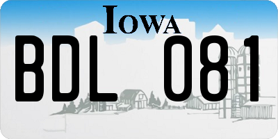IA license plate BDL081